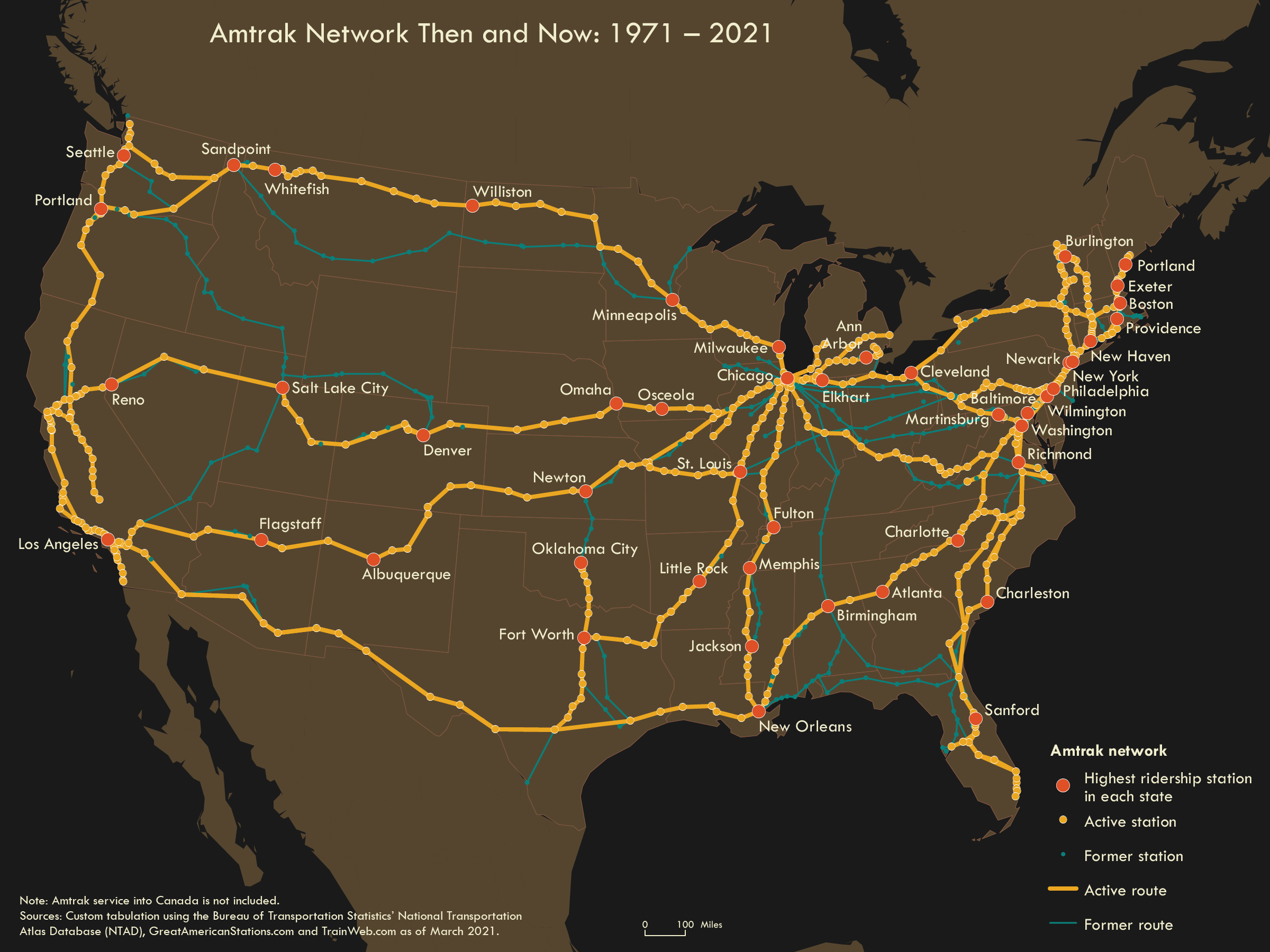 amtrak tour routes