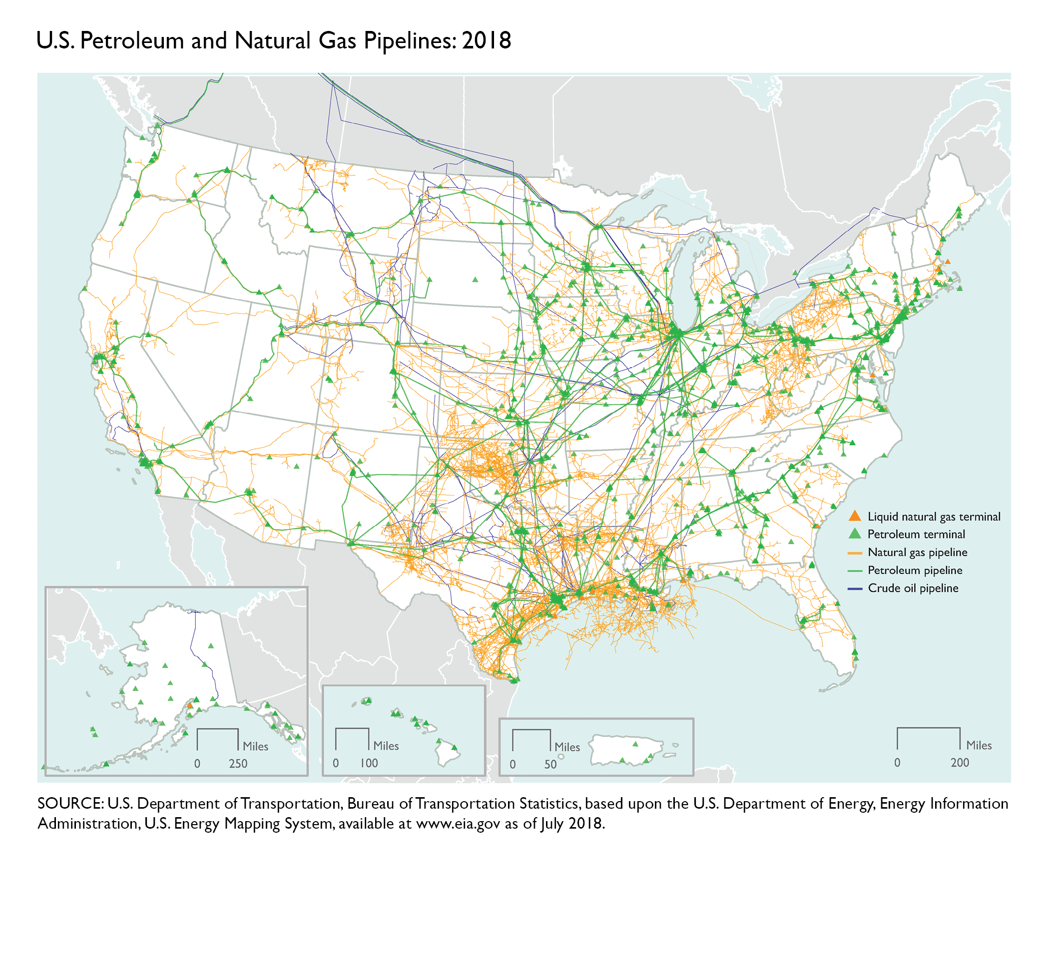 U.S. Petroleum and Natural Gas Pipelines: 2018