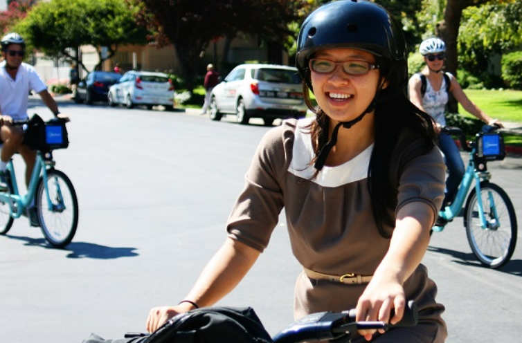 bikeshare rider in san jose, california