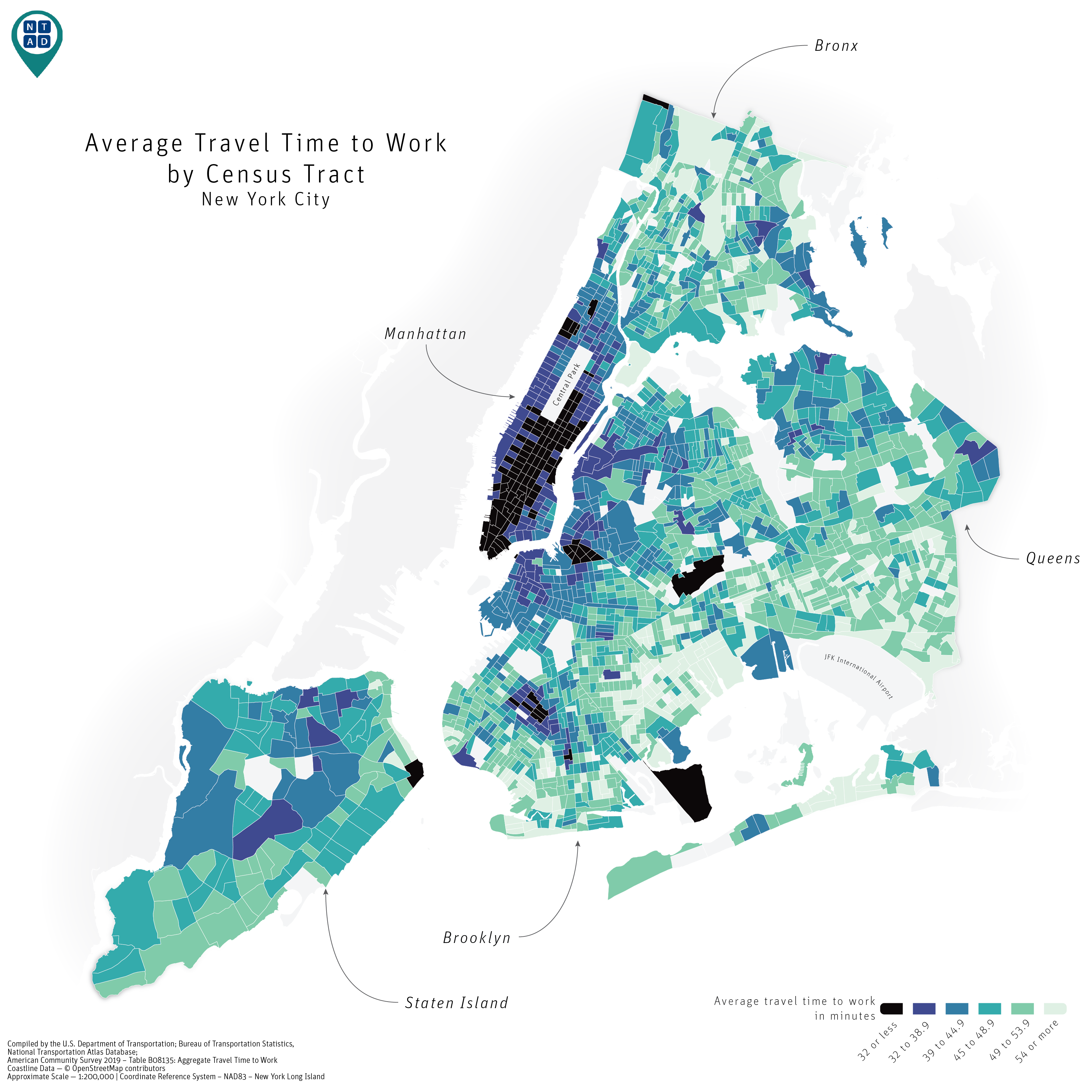 travel time to work in the united states 2019