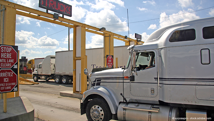 Truck at border crossing