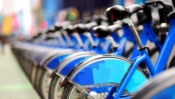 Citi bikes in dock