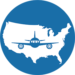 Picture of airplane in front of the U.S.