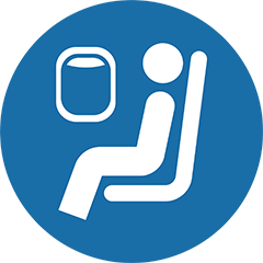 Airline passenger sitting in seat