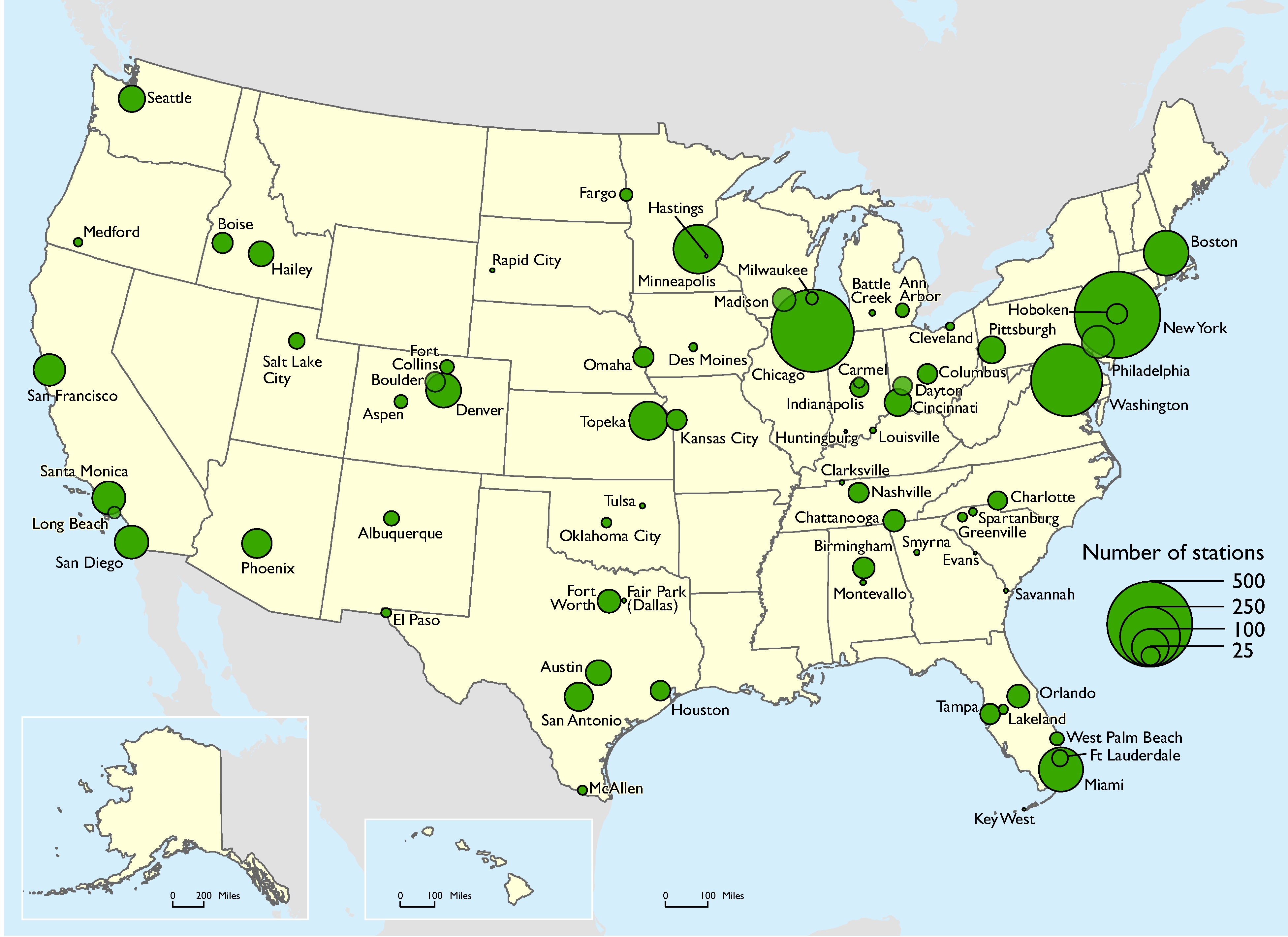 U.S. Cities with Bike-Share Systems