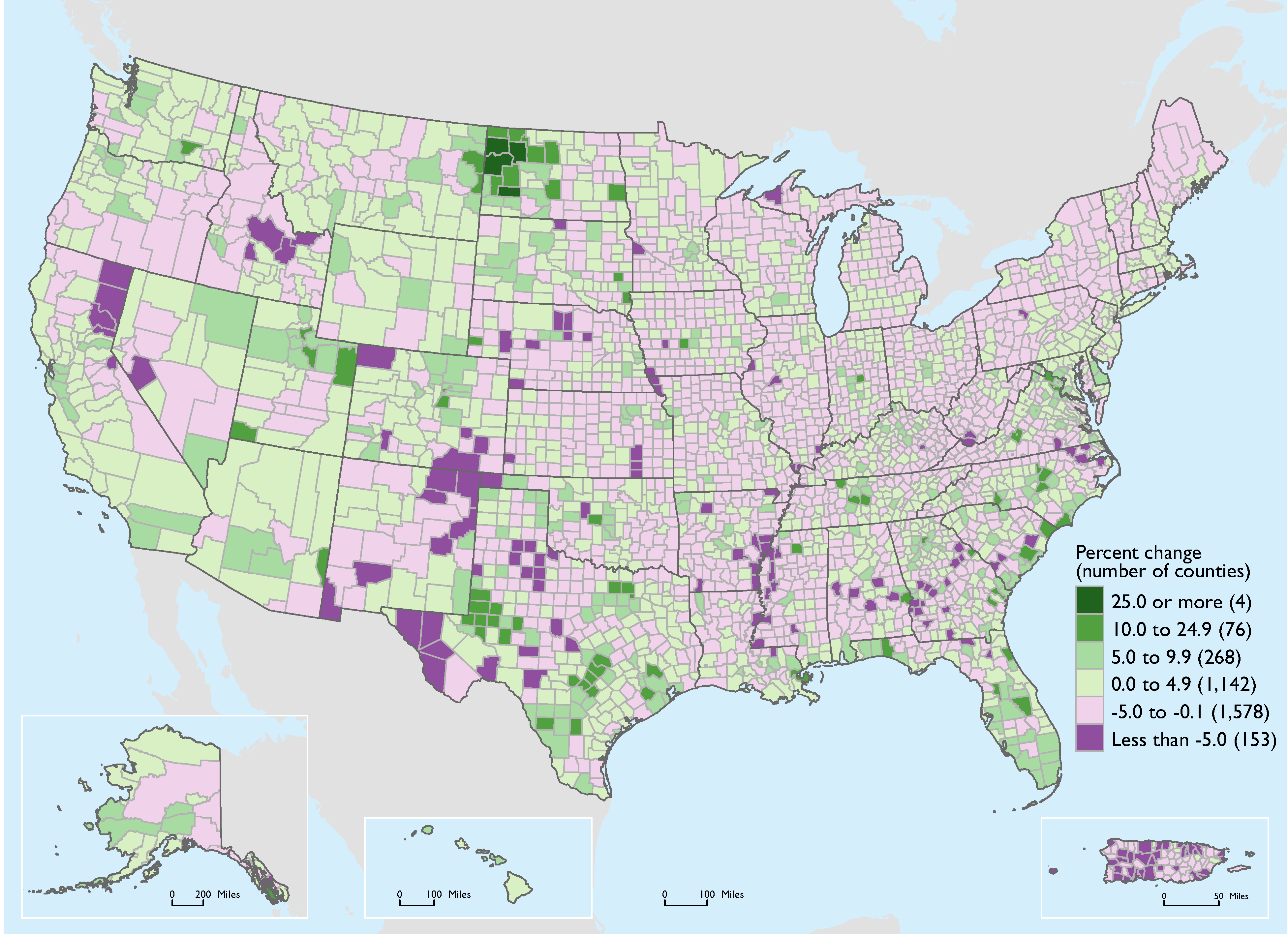Population Change by County: 2010 - 2014