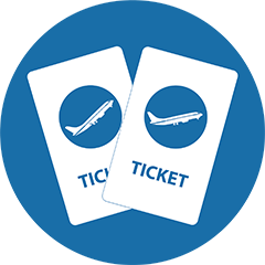 Graphic showing two air fare tickets