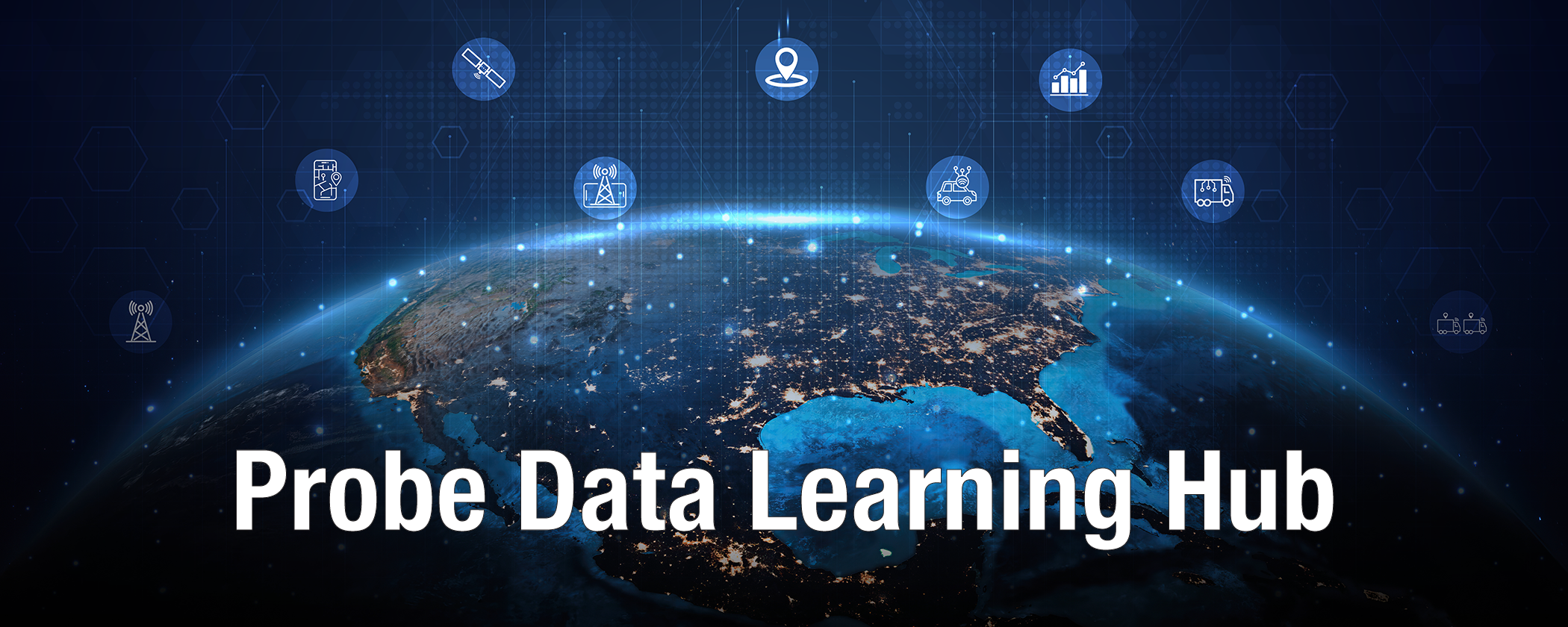 Banner graphic representing different types of probe data available for transportation statistics in North America.
