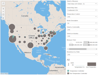 Screen capture of C.F.S. 'Temperature Controlled Commodities' visualization
