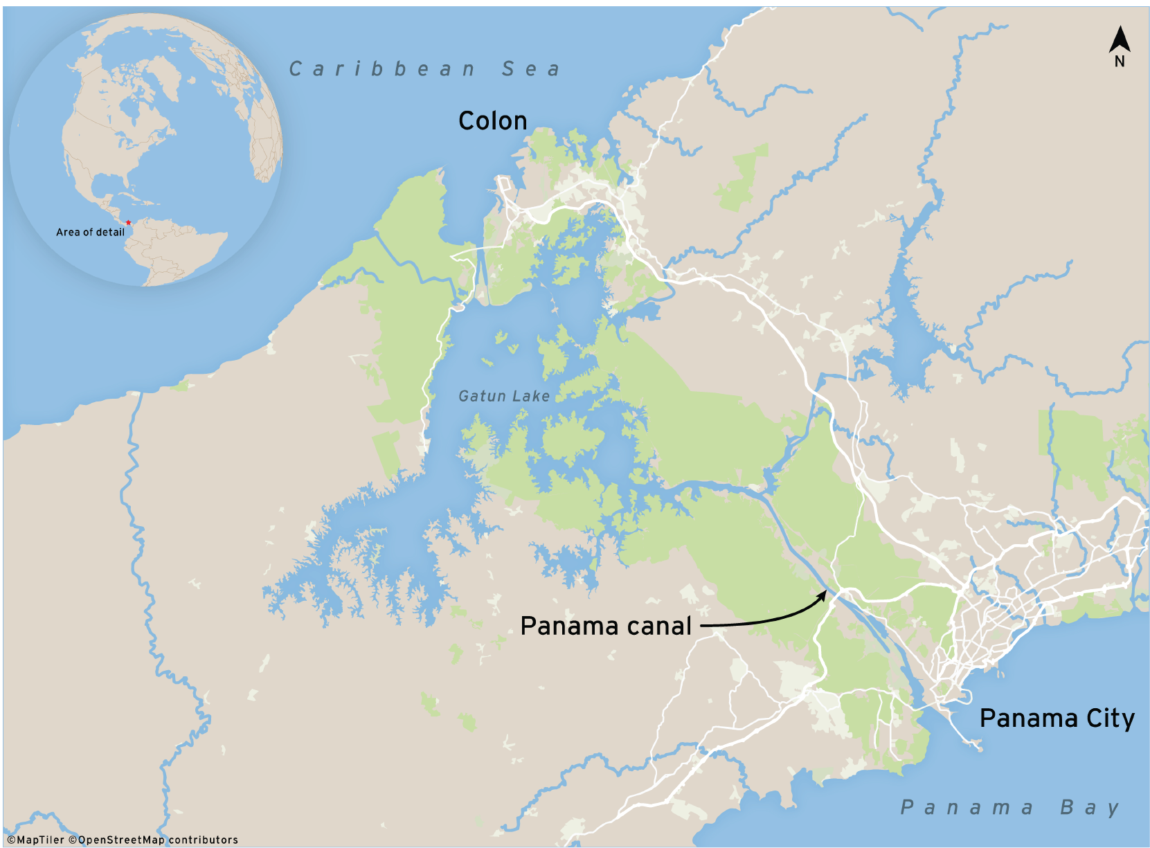Map of Panama Canal
