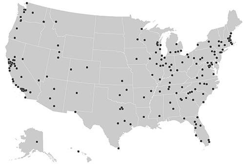 National Transit Map - 198 Participating Agencies