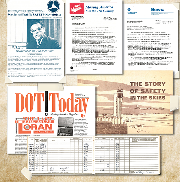 a collage of old DOT publications