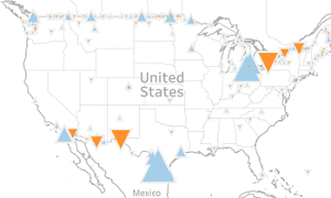Map of US as triangles Map of US as triangles